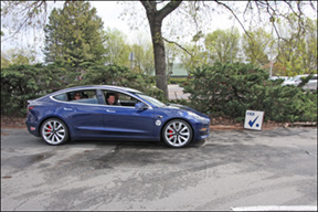 blue Tesla 3